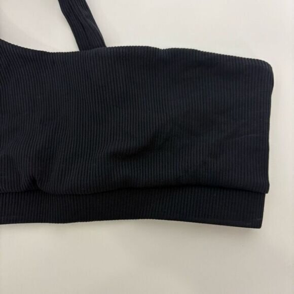 Mimi The Label Black Ribbed One Shoulder Swimsuit Top Size Small - Picture 3 of 7